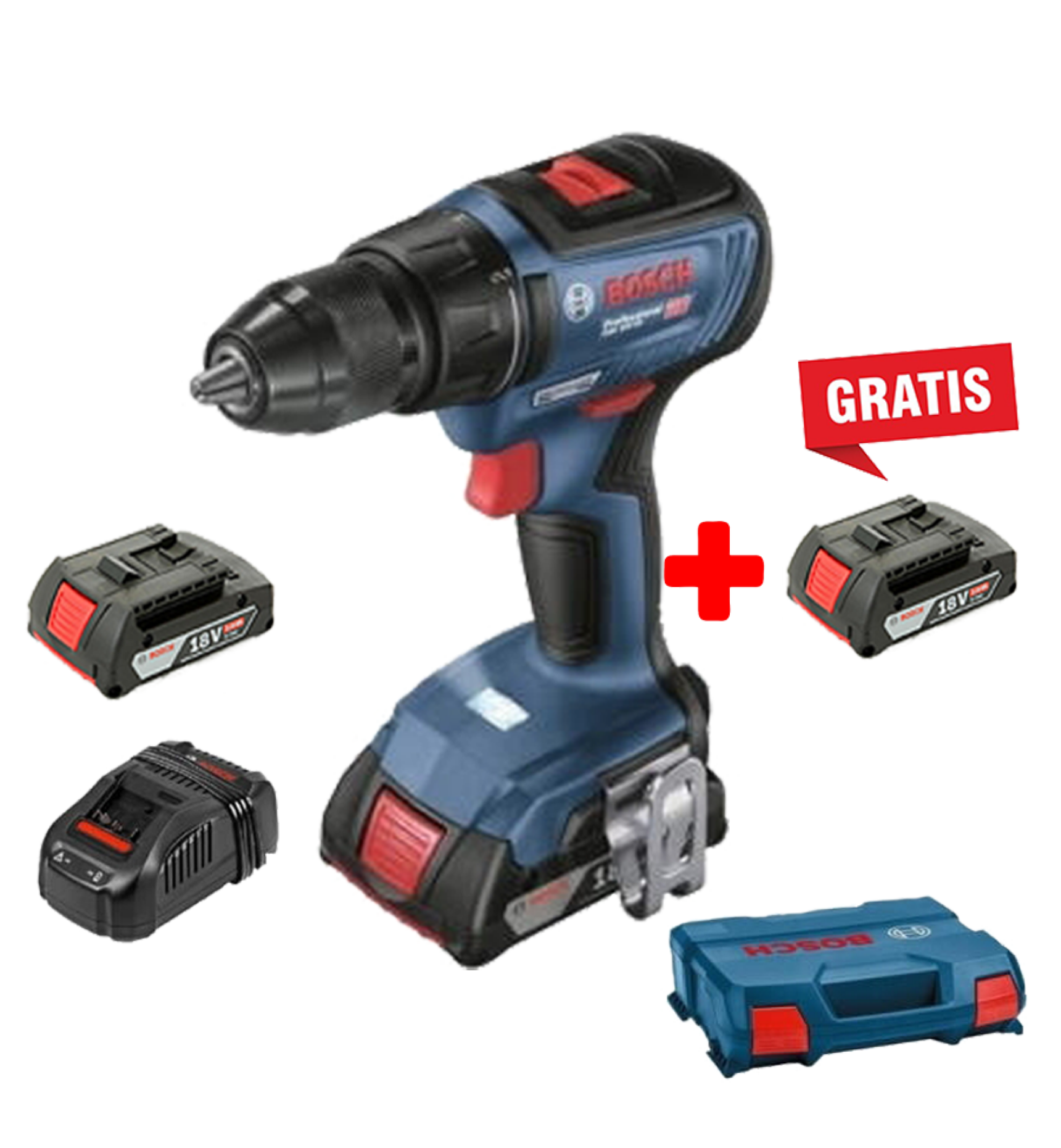 Izvijač AKU GSR 18 V-50 Li / 2.0Ah u kovčegu sa 3x BATERIJA 2.0Ah 06019H5005