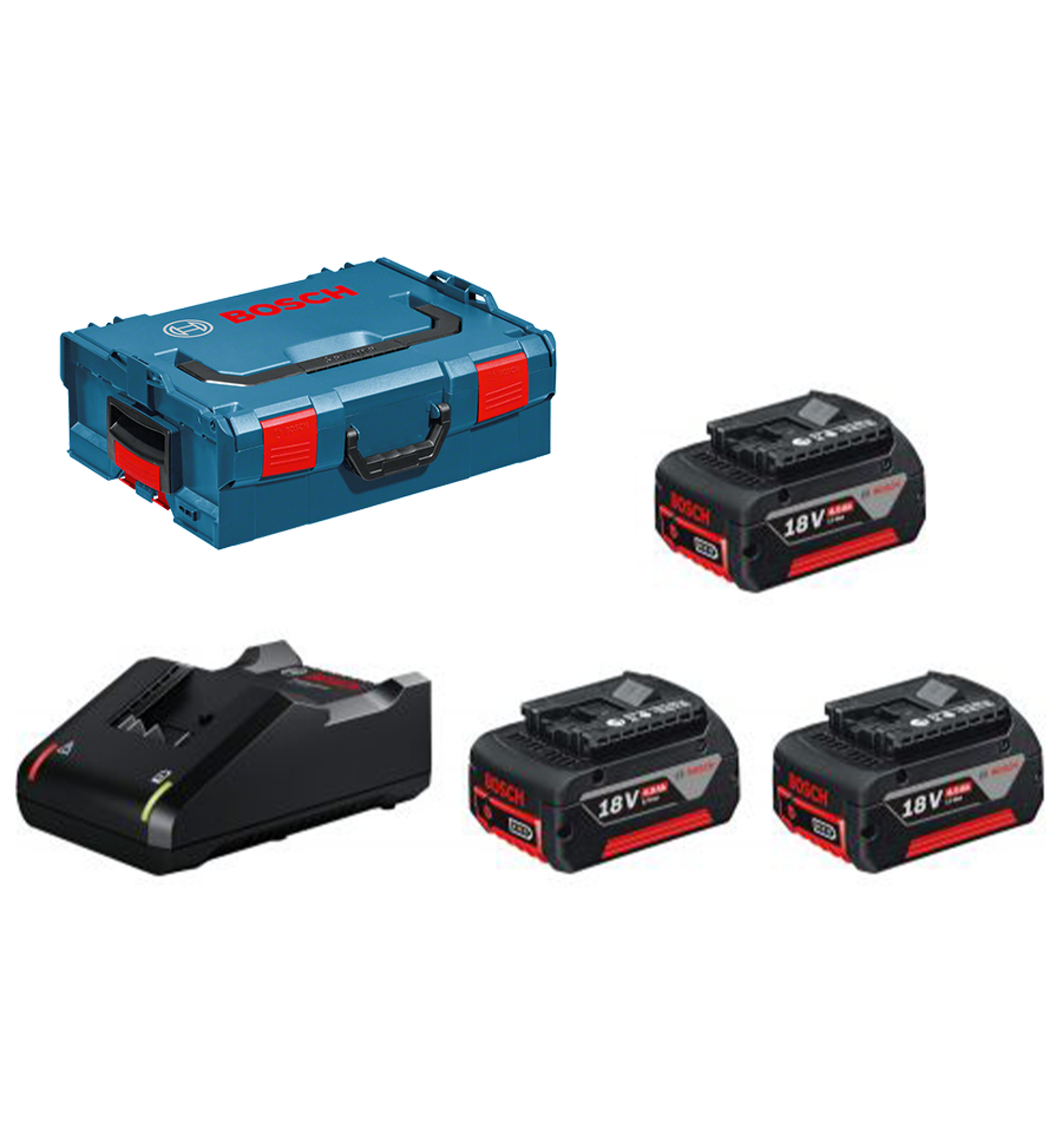 SET PUNJAČ GAL 18V-40 + 3x BATERIJA 18V/5,0Ah u L-BOXX-u 136